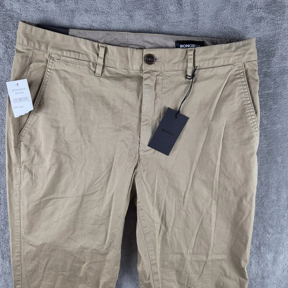 NWT Bonobos Slim Fit Chino Khaki Pants Men's Navy 32x30 Cotton Blend Stretch - Picture 6 of 14